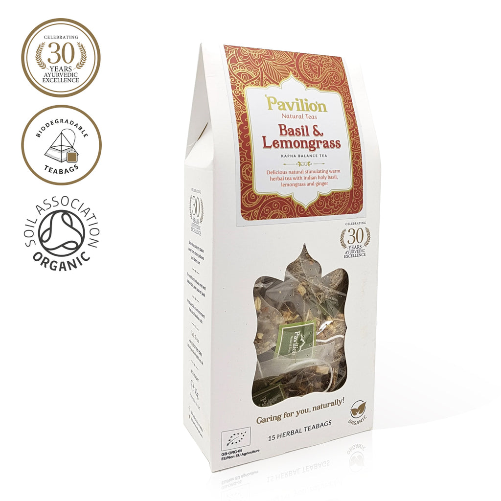 Classic Organic Basil Lemongrass Herbal Tea Kapha Balance